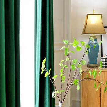 Retro Zaļā Samta Aizkari Dzīvojamā Istaba Guļamistaba Nīderlandes Samta Aizkari Virtuves Aizkariem Īss Logu Ārstēšanu Custom Izmēri