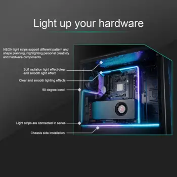RGB DIY Piederumi 550mm 3Pin Ciparu LED Gaismas Sloksne Elastīgu Montāžas Adresējama Datoru Gadījumos, 5v Pamatplates PC Kontrolieris