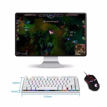 RGB Mechanical Gaming Keyboard Brūna Maiņa - Taustes Nedaudz Clicky LED Backlit Ūdens Izturīgs Kompakts 81 Atslēgas Anti-Dubultattēlu