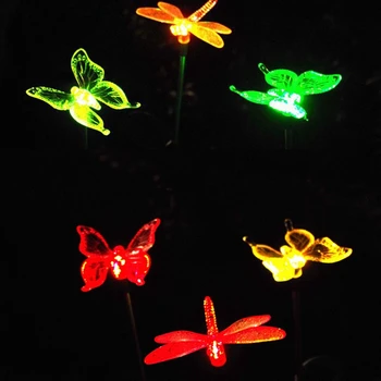 RGB Āra LED Zālienu Gaisma, Dārzu Apgaismojums Ūdensnecaurlaidīgs Dārza Apdare, Tauriņu, Putnu Spāre Jaunums Mākslas Saules Lampas Dekors