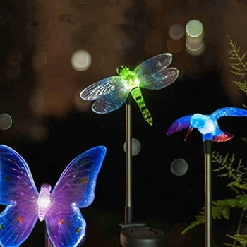 RGB Āra LED Zālienu Gaisma, Dārzu Apgaismojums Ūdensnecaurlaidīgs Dārza Apdare, Tauriņu, Putnu Spāre Jaunums Mākslas Saules Lampas Dekors