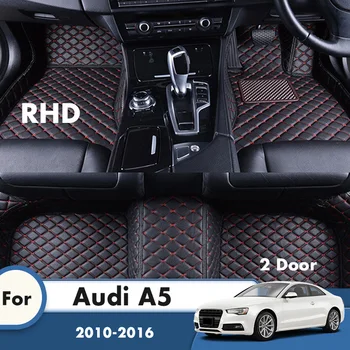RHD Pasūtījuma Automašīnas Grīdas Paklāji Audi A5 2 Durvju 2016 2013 2012 2011 2010 Auto Interjeru Piederumi Mat Kāju Pedālis Paklāju