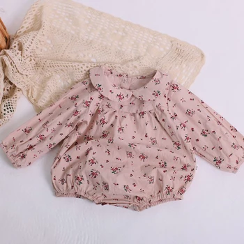 Rudens Infant Baby Girl Kombinezonus Ziedu Kokvilnas Garām Piedurknēm Vienkārši Jumpsuit Baby Girl Apģērbu Pavasara Jaundzimušais Zīdainis Meitene Tērpiem