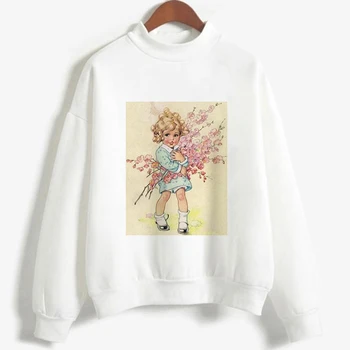 Rudens Ziemas Hoodies Vintage Cute Meitene Eņģelis Drukāt Sievietēm Ar Garām Piedurknēm Hoody Džemperi, Topi Blūze Sieviešu Krekls Streetwear 3703