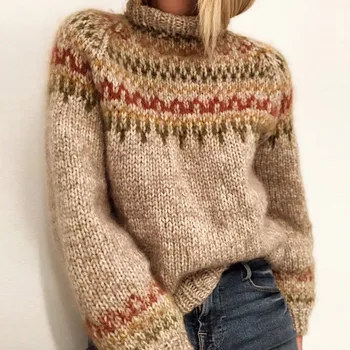 Rudens Ziemas Vintage Mīksti Džemperi Sievietēm Ilgtermiņa piedurknēm Izspēles Kakla Džemperi Džemperi Sieviešu 2020. Gadam, Modes Streetwear Dāma Pulovers
