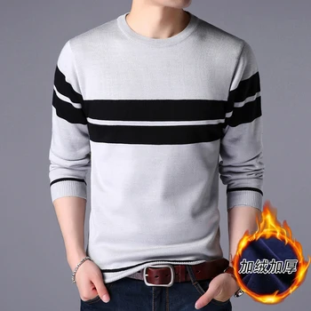 Rudenī un ziemā, t-kreklu apdruka vīriešu džemperis korejiešu versiju, tendence zaudēt un plīša dibenu krekls rudens silts 10095
