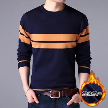 Rudenī un ziemā, t-kreklu apdruka vīriešu džemperis korejiešu versiju, tendence zaudēt un plīša dibenu krekls rudens silts