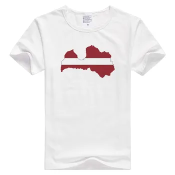 Rīgas latviešu karoga īsām piedurknēm gadījuma Vīriešu, Sieviešu T-krekls Ērti T Atdzist Drukāt Topi Modes Tees GA1057
