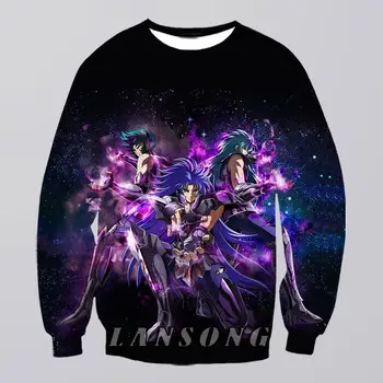 Saint seiya pelēkā vārna sporta krekls 3d drukas vīriešiem harajuku pulovers punk jaka streetwear krekli, bikses funny anime drēbes, sega