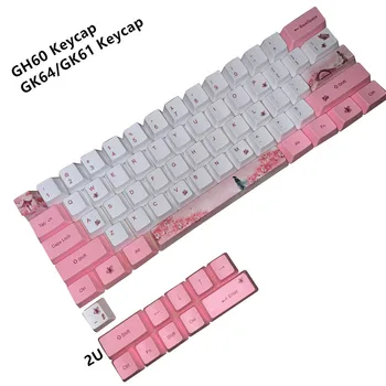 Sakura Keycap 60% PBT OEM Keycap Uzstādīt Mechanische Toetsenbord keycap Voor GH60 RK61/ALT61/Annija /poker keycap GK61 GK64