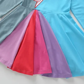 Salds Ins Baby Meitenēm Konfektes Krāsu Ruffles Twirly Slidotājs Puse Kleita Zilā Krāsā Sprint Rudens Cute Baby Saģērbt