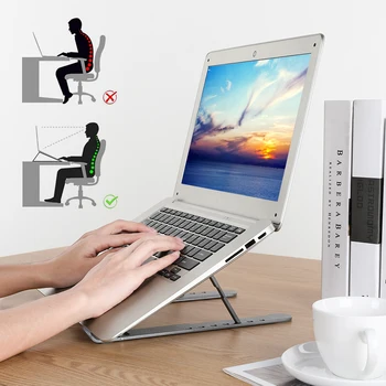 Salokāms Portatīvo datoru Statīva Turētājs Alumīnija Regulējams PC Dators Tablet Notebook Stand Atbalstu Macbook Pro Gaisa 10-16 collas