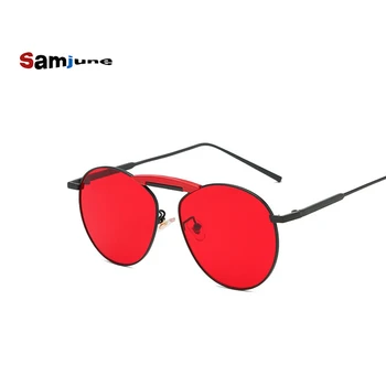 Samjune Luksusa Saulesbrilles Sieviešu/Vīriešu Zīmola Dizaineru Brilles Dāma, Ovālas Saules Brilles Metāla Rāmis Oculos De Sol Gafas