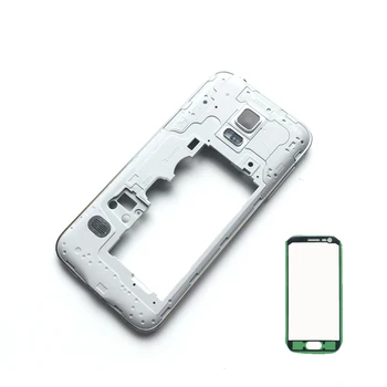Samsung Galaxy S5 Mini G800 G800F Oriģinālu Mobilo Telefonu Mājokļu Vidū Rāmja Vāks Bezel Šasijas Ar Līmi
