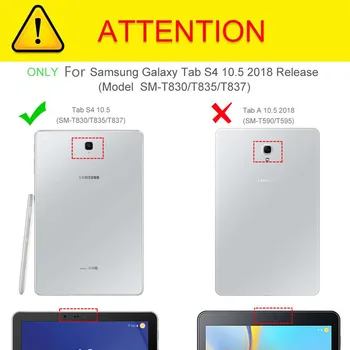 Samsung Galaxy Tab S4 10.5 SM-T830/T835/T837 Lietā w/S Pildspalvu Turētājs Triecienizturīgs Vāks Samsung Tab S4 10.5 2018 Tablete Fundas