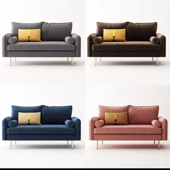 Samta auduma dīvāns dzīvojamā istabā, mēbeles dzīvojamā istabā, dīvānu komplekts audums dīvāns zils/rozā/pieri/pelēks dīvāns