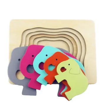 Sandalkoka Kartona Trusis/Putnu/Ziloņu/Vaļu Puzzle Daudzslāņu Jigsaw Bērnu Koka Rotaļlietas Bērnu Agrīnās Apgaismības Greifers Izglītības