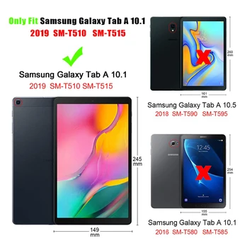 Sanmubaba 2019 Marmora Case For Samsung Galaxy Tab 10.1 collu SM-T510 T515 Slim PU Ādas Reizes Flip Stends Segtu Tablete Gadījumā