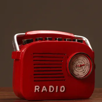 Sarkanā, Zilā Retro Radio Modeli Sveķu Mājās, Māju Apdare, Mīksts Apģērbs Dizaina ministru Kabineta Plaukta Kafejnīca Figūriņas TTBD75