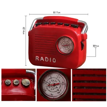 Sarkanā, Zilā Retro Radio Modeli Sveķu Mājās, Māju Apdare, Mīksts Apģērbs Dizaina ministru Kabineta Plaukta Kafejnīca Figūriņas TTBD75