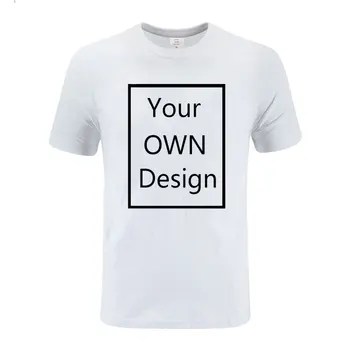 Sava Dizaina Zīmolu LogoPicture Pasūtījuma Vīriešiem un sievietēm DIY Kokvilnas T krekls ar Īsām piedurknēm Gadījuma T-krekls topi, t-veida