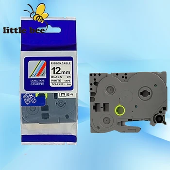 Savietojams EU marķējuma lentes celtniecības tz tape Tze231 tz231 celtniecības 231 12mm*8m melns uz balta Celtniecības-231 P-touch Lentes etiķetes maker