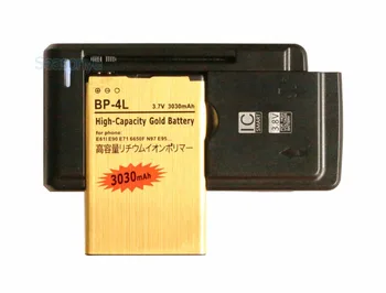 Seasonye 3030mAh BP-4L Zelta Rezerves Akumulators + Universālu Lādētāju Nokia E61i E90 6650/F/T E63 E71/X E72, E73 N97 E95