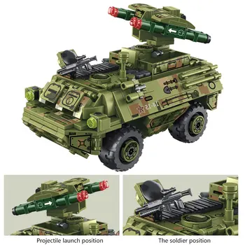 SEMBO Militāro Raķešu Automašīnas, Celtniecības Bloki Armija WW2 Ieroci Tvertne Transportlīdzekļa Modelis Rotaļlietas Izglītības Ķieģeļi SWAT Skaitļi Bērniem Dāvanas