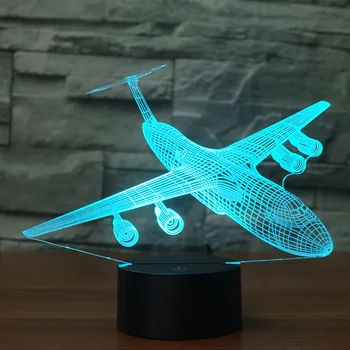 [Septiņu Neona]bezmaksas Piegāde lidmašīna/bomber Akrila 7Colors Galda Lampas, 3D Lampas Jaunums Led Nakts Gaisma Millennium Falcon Gaismas
