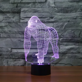 [Septiņu Neona]Šimpanze Gorilla Akrila 7Colors Galda Lampas, 3D Lampas Jaunums Led Nakts Gaisma Millennium Falcon Gaismas