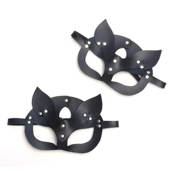 Sexy Maska Uz Pusi Sejas Cosplay Kaķis Maska Pu Ādas Halloween Masku Karnevāls Puse Maskas #