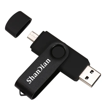 SHANDIAN USB flash drive OTG ātrgaitas disku 64 GB, 32 GB, 16 GB, 8 GB un 4 GB ārējās atmiņas dubultā Piemērošanu Mikro USB Stick
