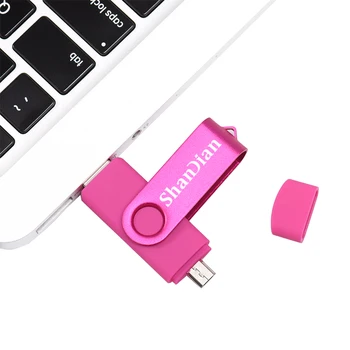 SHANDIAN USB flash drive OTG ātrgaitas disku 64 GB, 32 GB, 16 GB, 8 GB un 4 GB ārējās atmiņas dubultā Piemērošanu Mikro USB Stick