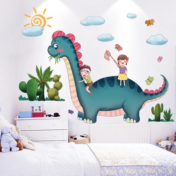 [SHIJUEHEZI] Karikatūra Dinozauru Sienas Uzlīmes DIY Dzīvnieku Sienas Uzlīmes Bērnu Istabas, Bērnu Guļamistaba Bērnistaba Mājas Apdare