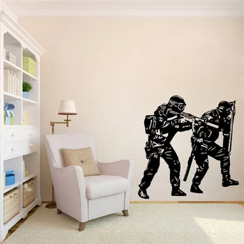 Sienas Mākslas Noņemamas Vinila Decal Uzlīmes Bērnu Istabas Policijas SWAT Komanda Karavīrs Armijas sienas mākslas uzlīmes, mājas apdare
