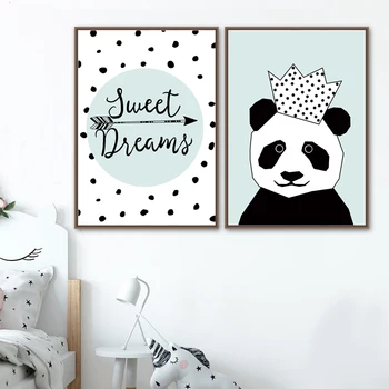 Sienas Mākslas Vienkārši Ziemeļvalstīm Izdrukas Karikatūra Panda Plakāti, Kanvas Glezna Zvaigznes Attēlu, Bērnu Istaba Bērniem Trušu Mājas Apdare