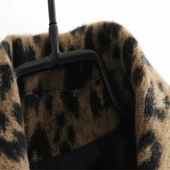 Sieviešu 2021. gada Sezonai Jaunu Retro Modes divrindu Leopards Drukāt Žakete Mētelis garām piedurknēm Dzīvnieku Print Sieviešu Jaka Žakete 14442
