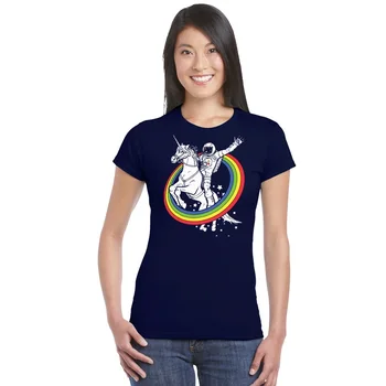 Sieviešu starman astronauts varavīksnes vienradzis topshirts Episkā kosmiskā Trippy SpaceX T-krekls sieviete Tshirt pārgājienu īss t krekls dāmas T 2915