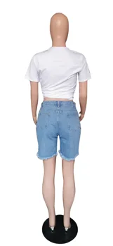 Sieviešu vasaras demin bikses, džinsi, seksīgi dobi no kabatas džinsi ar augstu gaidīt street wear džinsa bikses