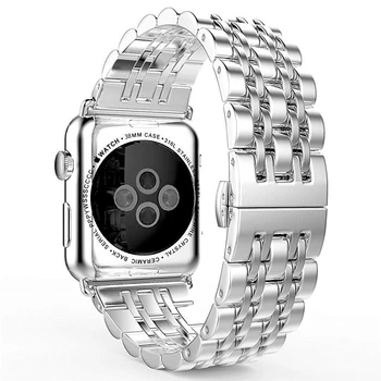 Siksnu Apple Skatīties joslas 44mm 40mm iwatch band 42mm/38mm Nerūsējošā Tērauda aproce watchband apple skatīties, sērija 6 5 4 3 44 mm