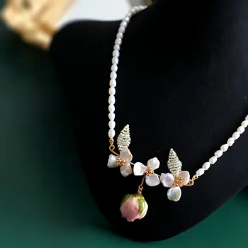 SINZRY jaunu roku darbs rotaslietas dabas baroka pērle konservēti rose puķu chokers kaklarotas sieviešu rotaslietas accesorry