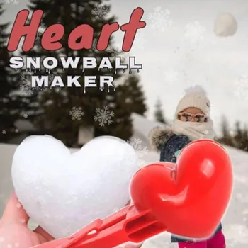 Sirds Sniedziņš Maker Ziemas Plastmasas Sniega Pikas Maker Klipu Bērniem Āra Smilšu Bumbu, Pelējuma Rotaļlietas Sniegavīrs Klipu Sirds Sniedziņš Maker