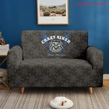 Skull sērijas 3D melns Dīvāns segtu Elastīgs Stiept Sofa Cover 1/2/3/4 Vietīgo Sof Slipcover Dīvāna Pārvalki dzīvo jamo istabu Dīvāni 25130