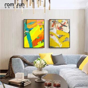 Slavenā Akvarelis, Abstraktās Gleznas Plakāts HD Sarkanā Dzeltenā Eļļas Glezna Izdrukas Sienas Art Attēlus Dzīvojamā Istaba Modes Mājas Dekoru