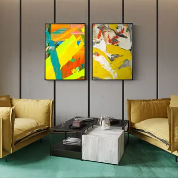 Slavenā Akvarelis, Abstraktās Gleznas Plakāts HD Sarkanā Dzeltenā Eļļas Glezna Izdrukas Sienas Art Attēlus Dzīvojamā Istaba Modes Mājas Dekoru