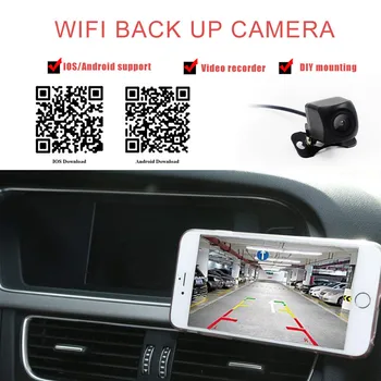 SLIVERYSEA Jaunu Tehnoloģiju, Mini WiFi Auto Atpakaļ uz Augšu Fotokameras Ūdensdrošs Atpakaļskata Kamera Viegla Uzstādīšana Ērti Lietot #B1222