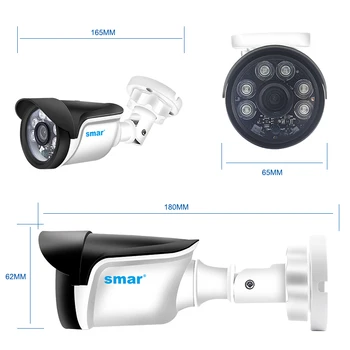 Smar 4CH VIDEONOVĒROŠANAS Sistēma HDMI CCTV VRR 4GAB 1.0 MP/1.3 MP/2.0 MP IS Āra Drošības Kameru 6PCS Nano Led Kameras Novērošanas Komplekts