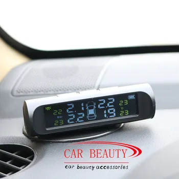 Smart Auto TPMS Riepu Spiediena kontroles Sistēmu, Saules Enerģijas uzlāde Ciparu LCD Displejs ar Auto Drošības Signalizācijas Sistēmas