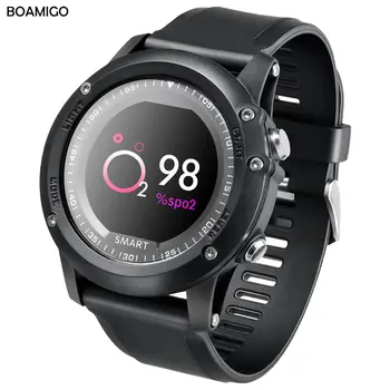 Smart Skatīties Vīriešu Sporta Viedie rokas pulksteņi BOAMIGO Bluetooth Zvanu Ziņu Atgādinājums 50M Ūdensizturīgs Smartwatch IOS Android Tālrunis