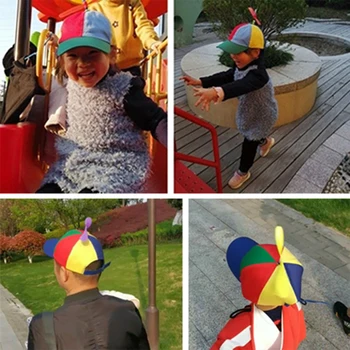 Smieklīgi Mātes-Bērna Noņemams Helikopteru Cepure Pieaugušajiem Bērniem, Krāsains, Raibs Bambusa Spāre Klp Brīvdienu Puse Rotaļlietas
